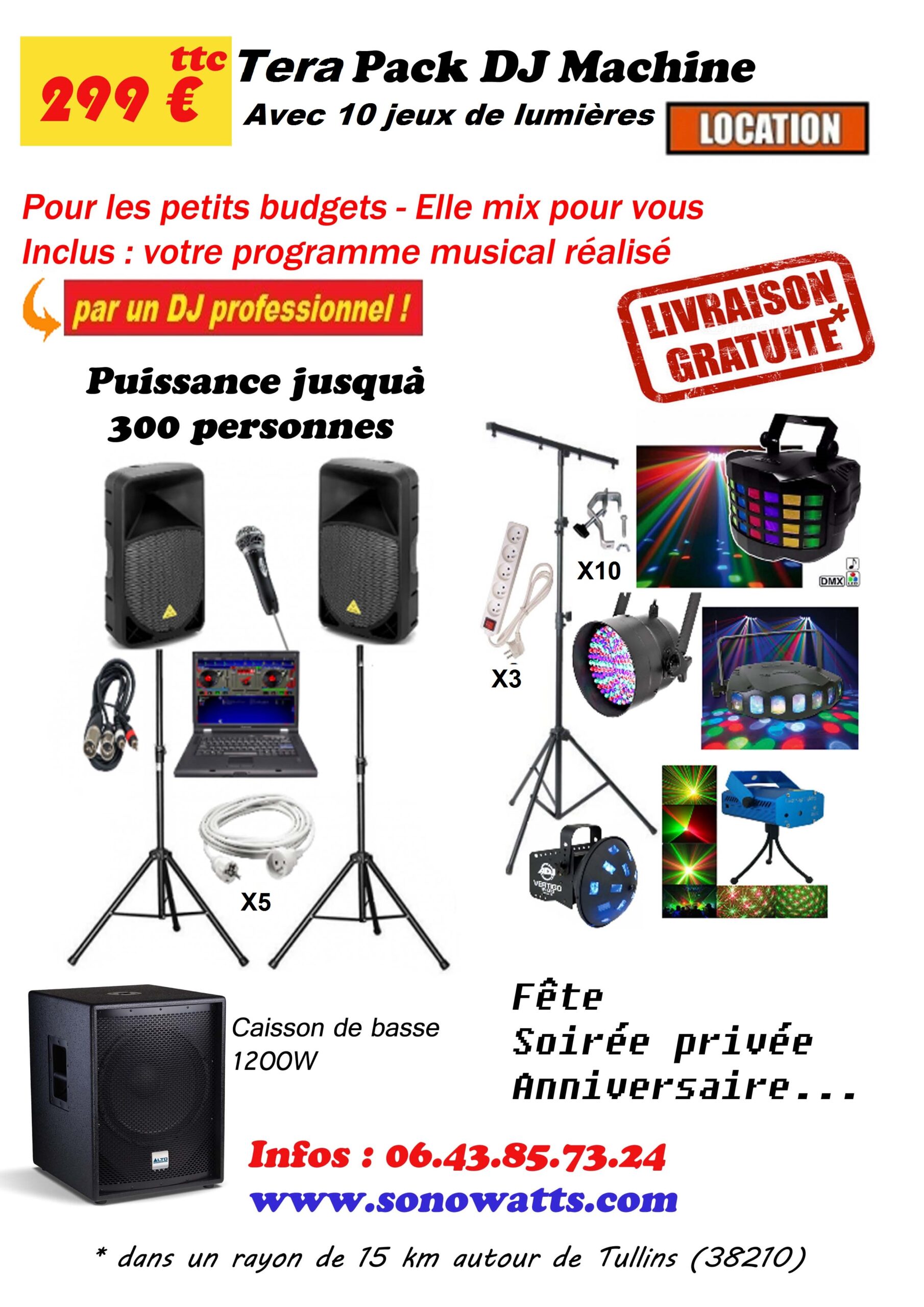 TERA_PACK_DJ_MACHINE_SONOWATTS Sonowatts Location Sono Grenoble