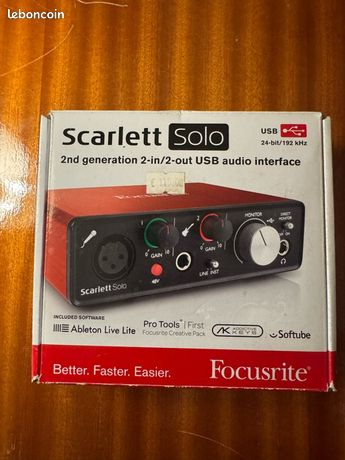 Focusrite Scarlett Solo 2nd Gen – Carte son USB – Boîte d’origine
